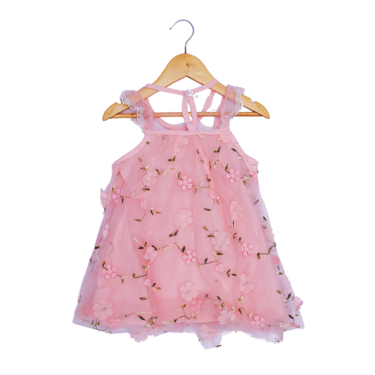 Stylish Kids' Pink Floral Dress - Comfortable & Durable for Everyday Play