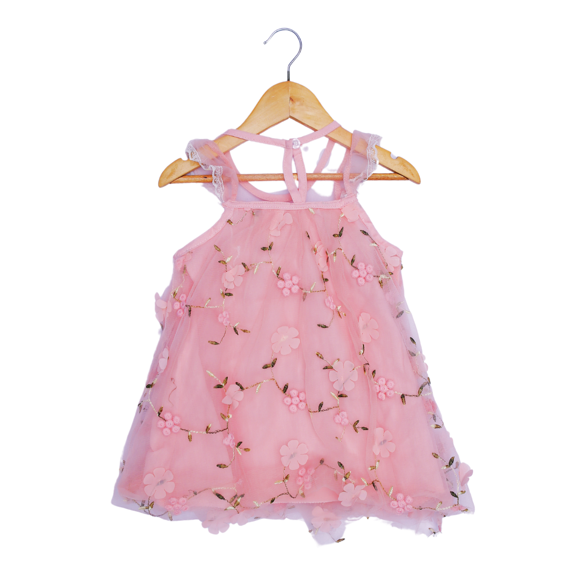 Stylish Kids' Pink Floral Dress - Comfortable & Durable for Everyday Play