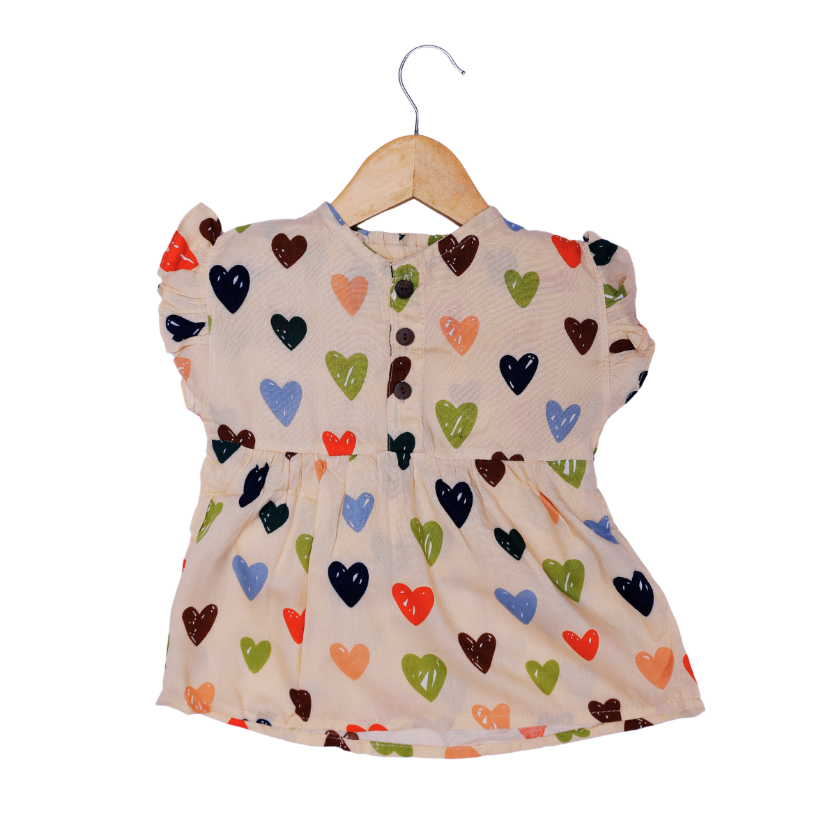 Stylish Heart Print Kids' Dress – Comfortable & Durable