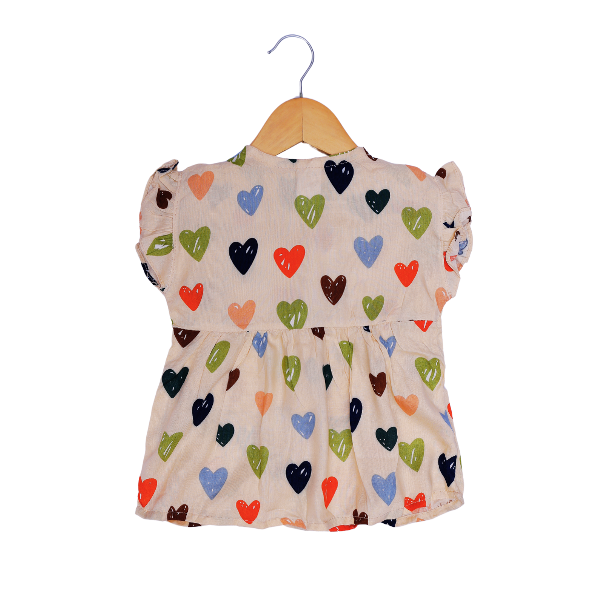 Stylish Heart Print Kids' Dress – Comfortable & Durable