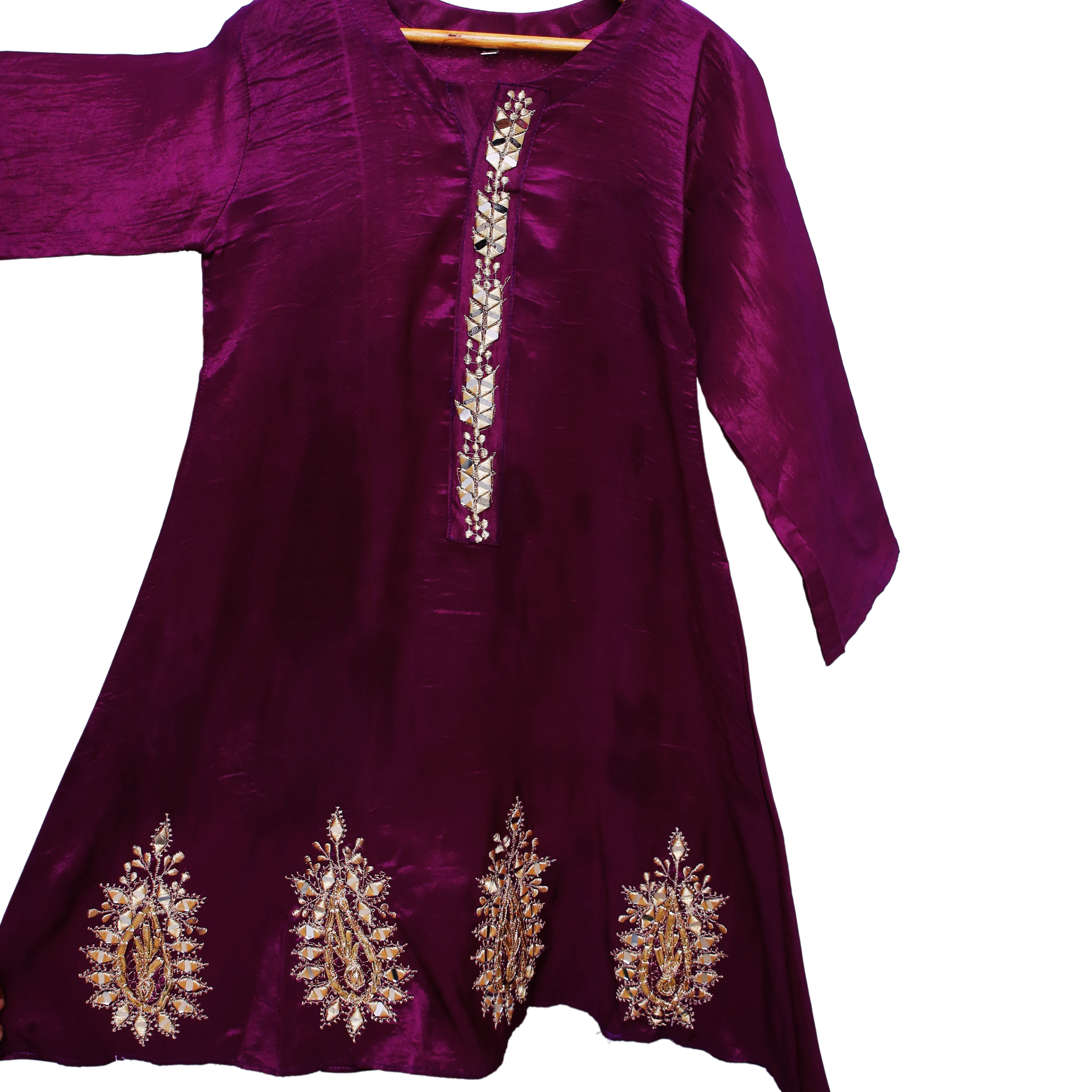 Kids Purple Embroidered Kurta Shalwar by Modiste