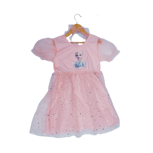 Stylish Kids' Dress - Pink Elsa Dress with Sparkling Tulle