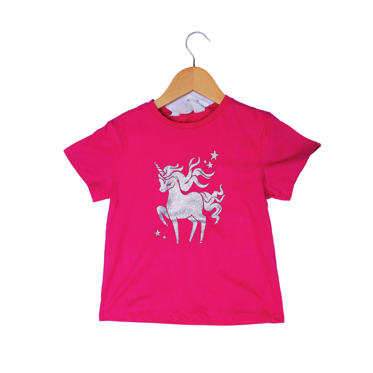 Pink Kids' Unicorn Graphic T-Shirt – Glitter Print