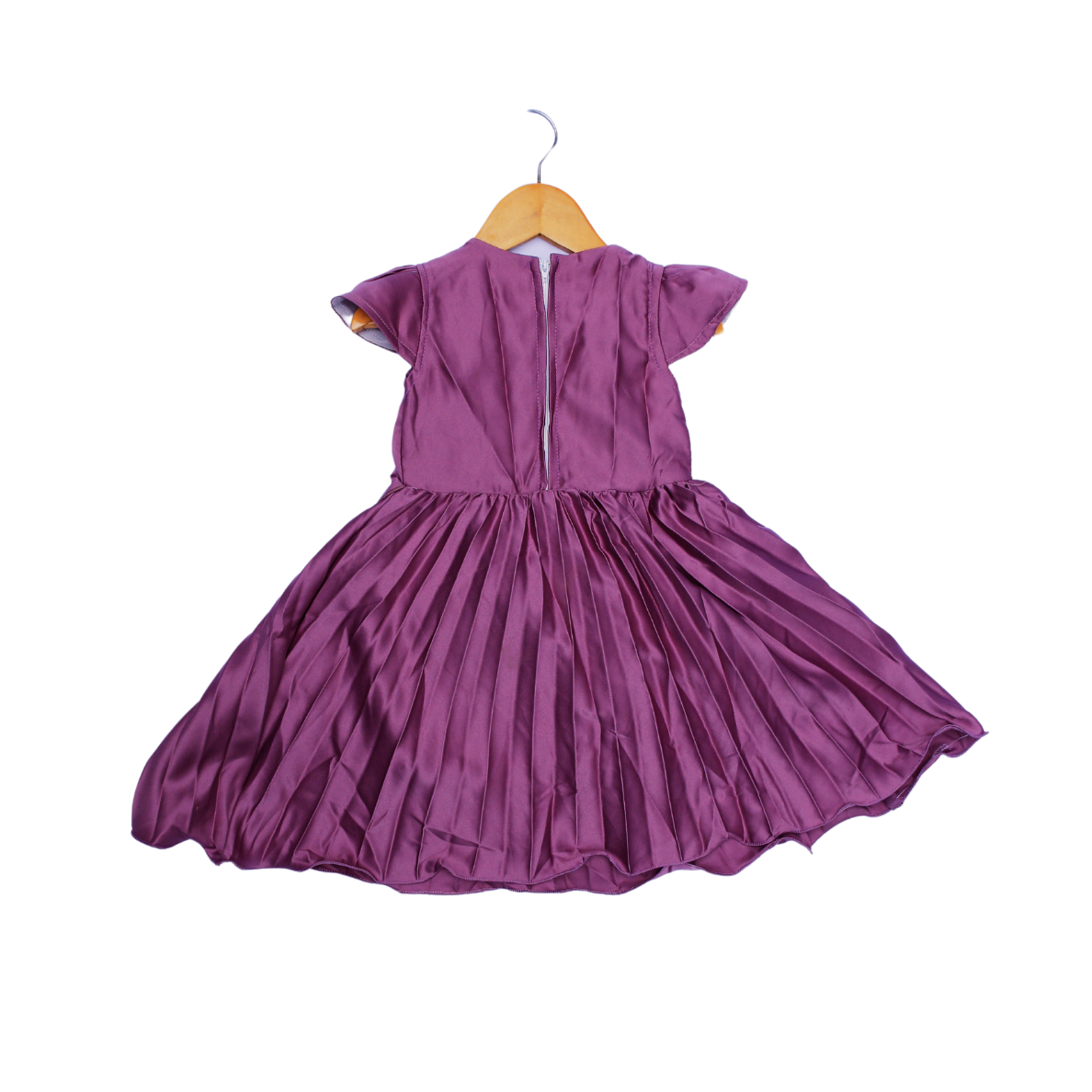 Elegant Kids' Party Dress – Comfortable Satin Purple Outfit