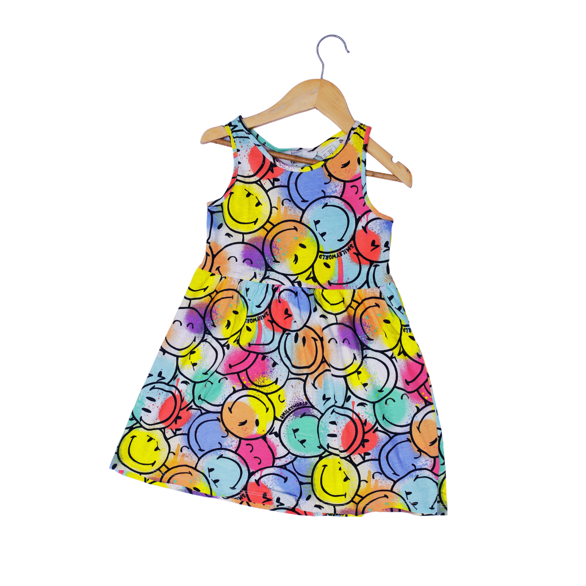 Smiley Face Kids' Dress – Stylish & Comfortable Organic Cotton