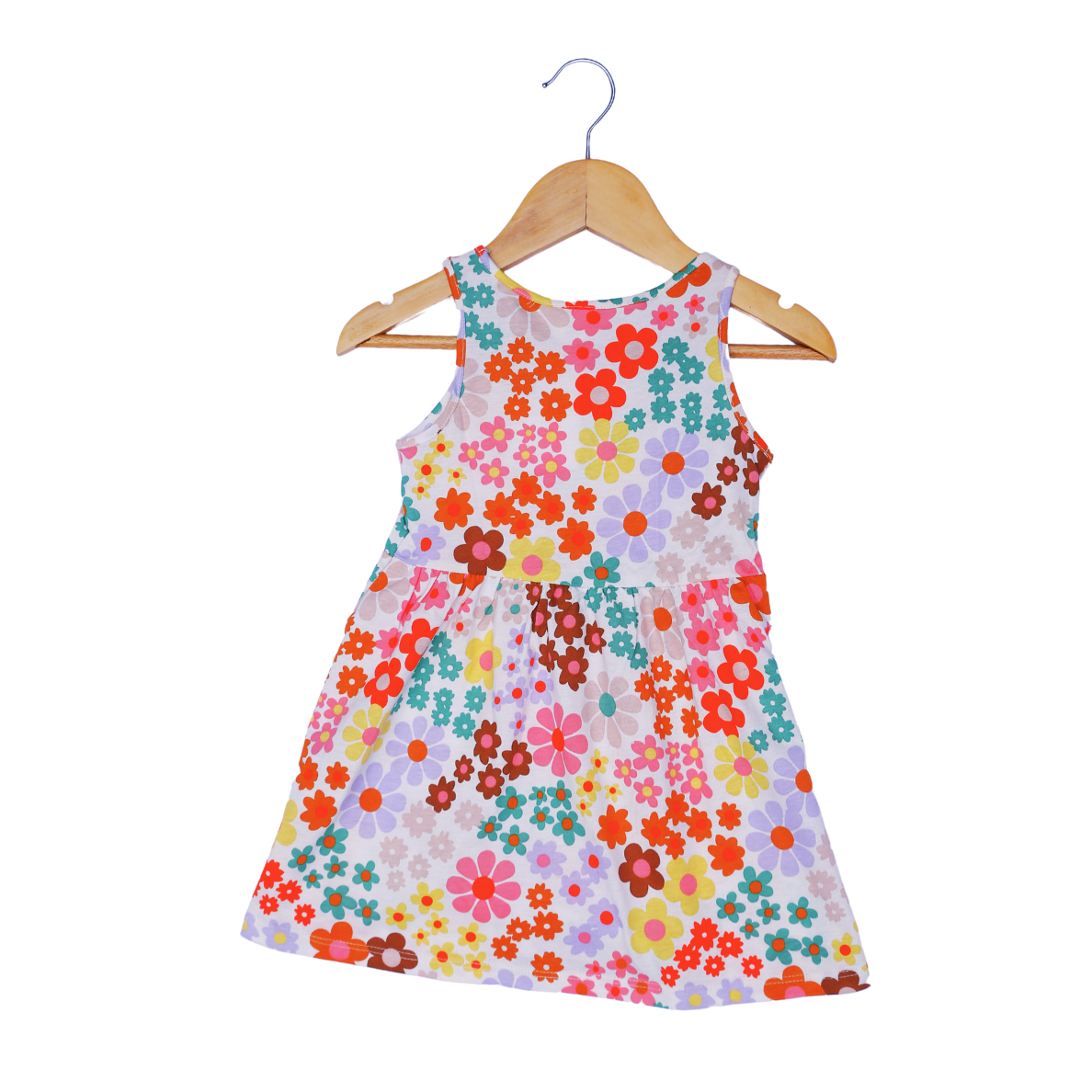 Floral Sleeveless Kids Dress – Vibrant & Comfy Summer Wear