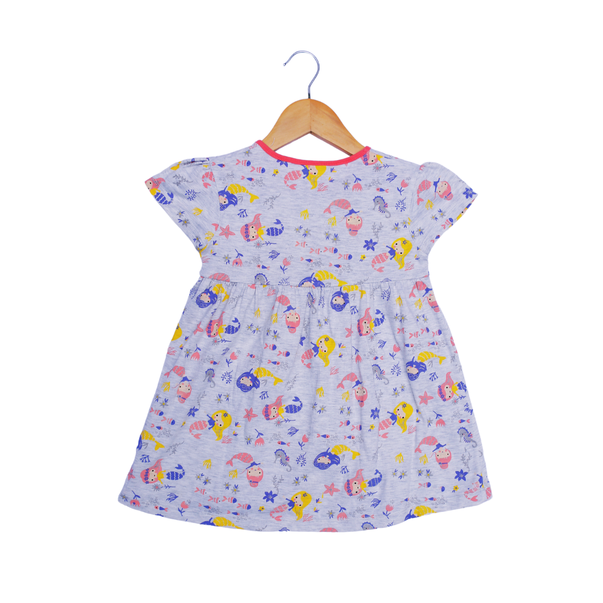 Mermaid Print Kids Dress – Soft & Stylish Summer Wear