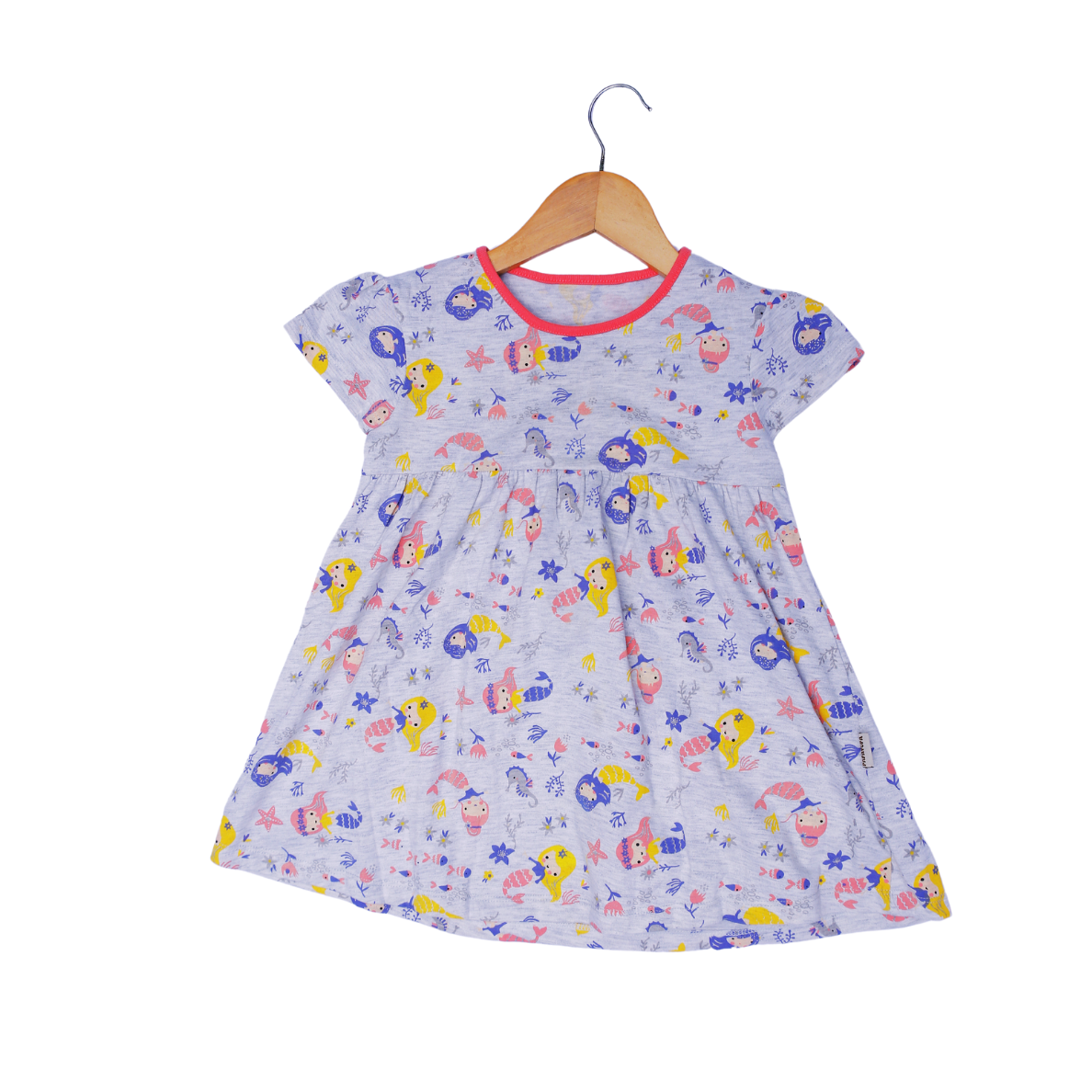 Mermaid Print Kids Dress – Soft & Stylish Summer Wear