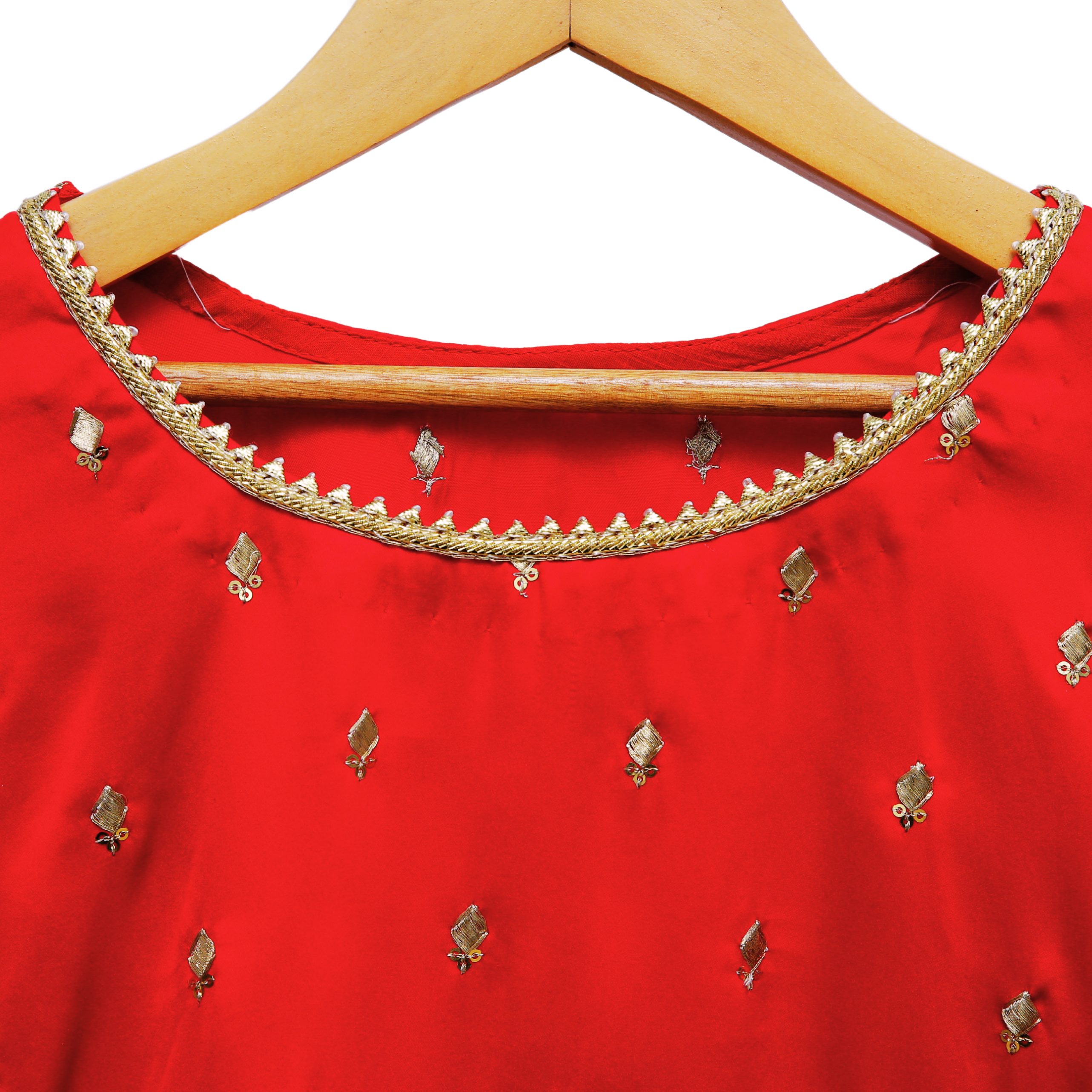 Modiste Kids’ Red Kurta & Gold Skirt Set