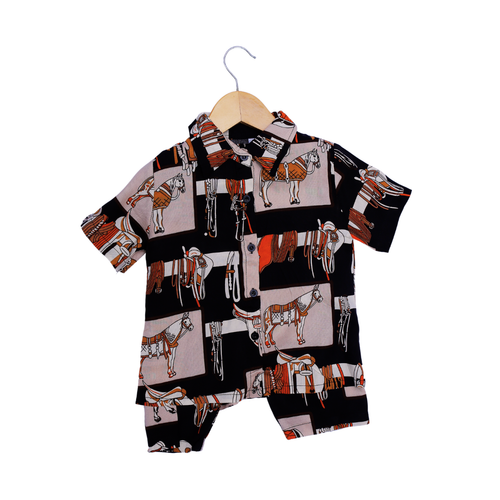 Stylish Kids' Animal Print Shirt & Pants Set